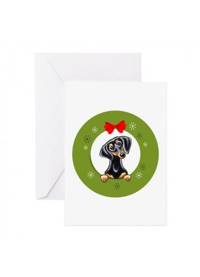 Christmas card smooth black and tan